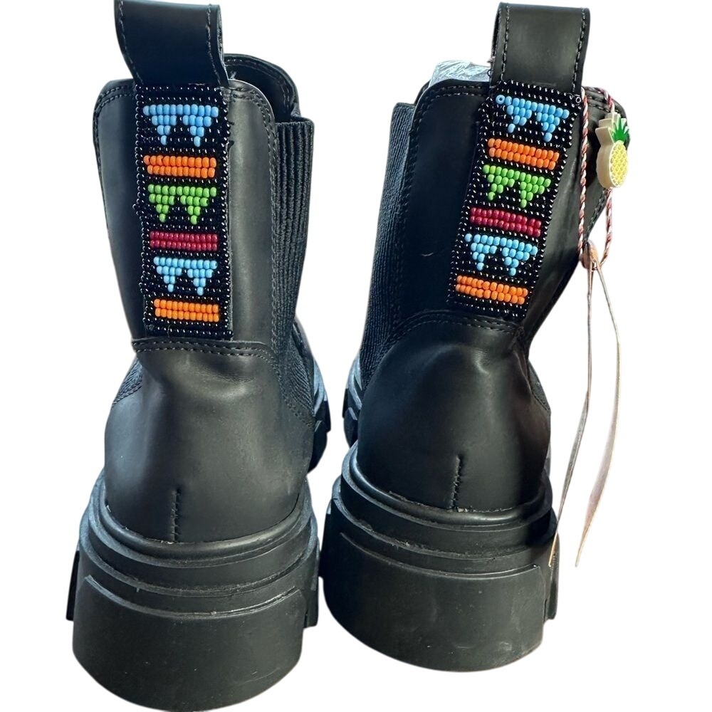 Farm Rio Womens Black Chelsea Monocolor Boot Beaded Lug Sole 310752 Size 8.5 NEW - Picture 3 of 8
